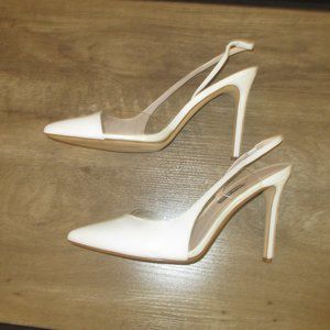 Nine west size 11 White patent slingbacks